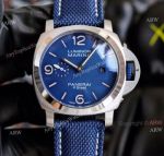 Panerai Luminor Marina esteel Blue Dial 40mm Watch With Blue Leather Strap High Copy